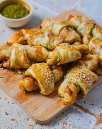 Croissants apéro chorizo pesto